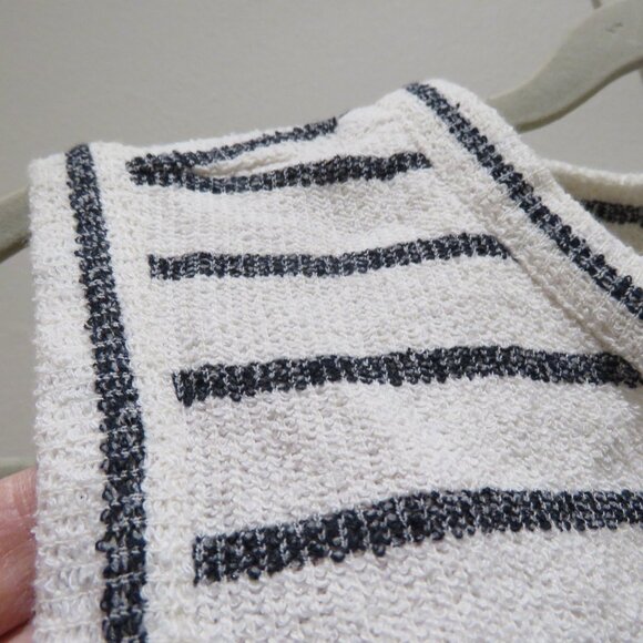 MADEWELL Split-Crewneck Cardigan Tank Top in Lighthouse Stripe Large Preppy - Picture 8 of 14